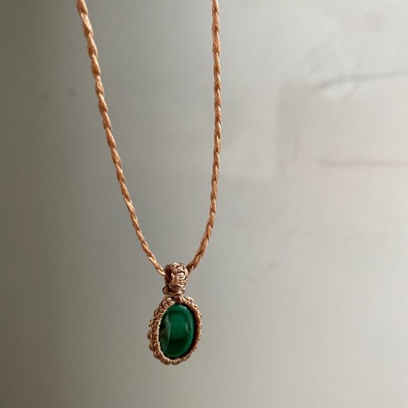 Collier ajustable artisanl - malachite - Picture 4 of 6